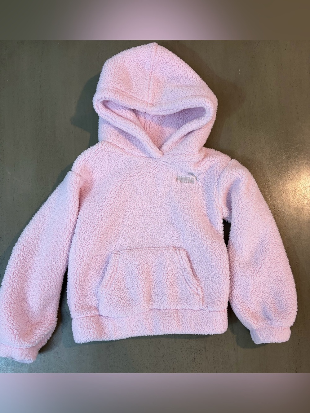 Puma Kids Light Pink Sherpa Hoodie